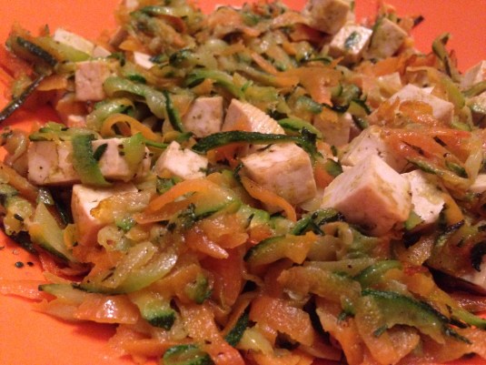 Tofu con julienne di verdure